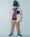 ベビー服 男の子 ロゴ＆ポケット付き ボア ジップアップ ジャケット アイボリー(12) モデル画像4