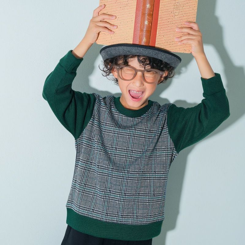 ベビー服 男の子 こども服 キッズ チェック リブ プルオーバー