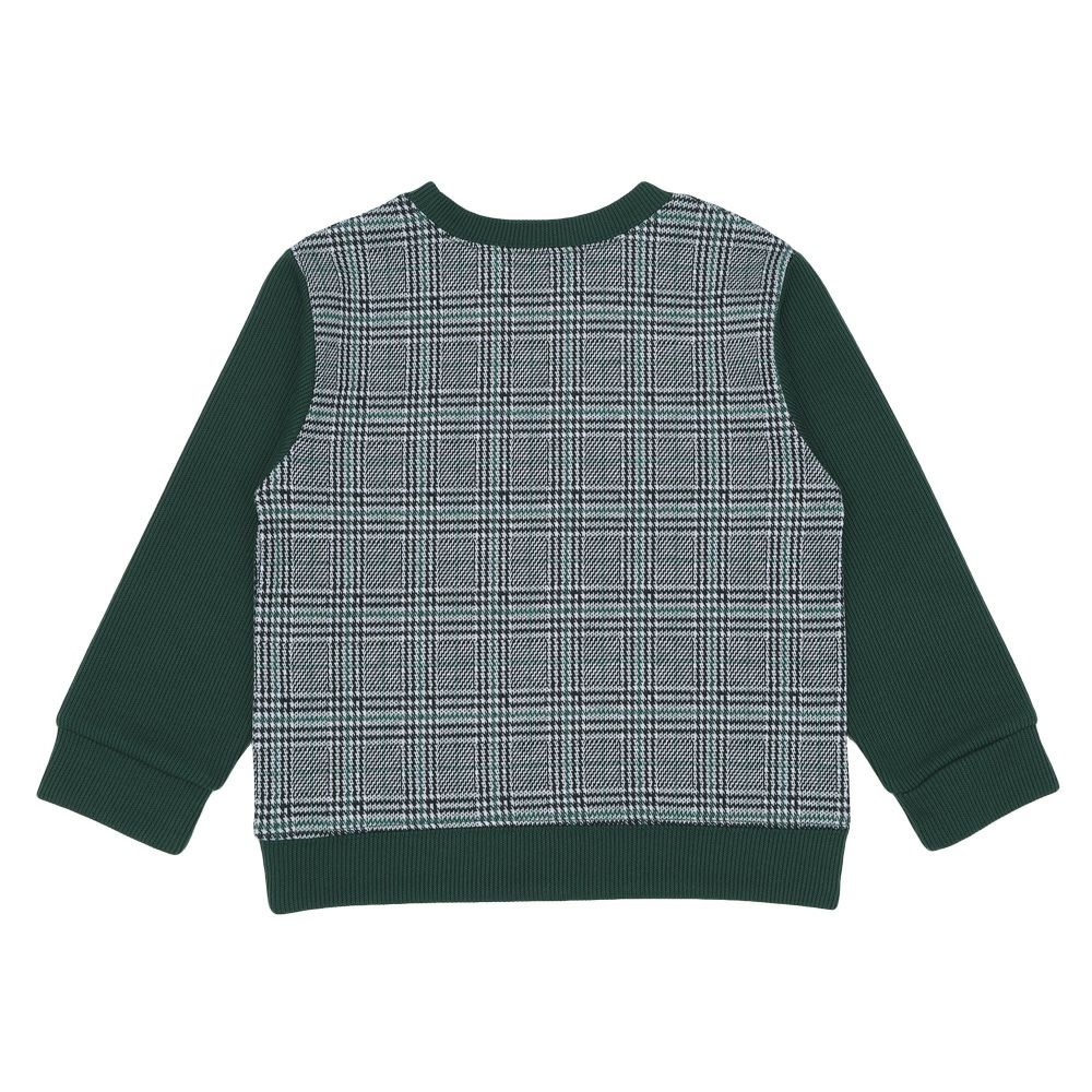 ベビー服 男の子 こども服 キッズ チェック リブ プルオーバー グリーン(08) 背面