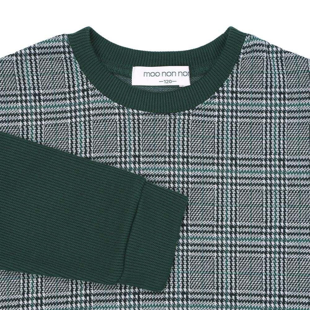 ベビー服 男の子 こども服 キッズ チェック リブ プルオーバー グリーン(08) デザインポイント1