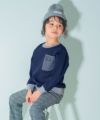 子供服 男の子 ニット風 アラン模様 長袖トップス ネイビー(06) モデル画像1