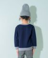 子供服 男の子 ニット風 アラン模様 長袖トップス ネイビー(06) モデル画像2