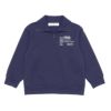 子供服 男の子 こども服 キッズ 裏毛 ロゴ 刺繍 アップリケ ファスナー ネイビー(06) 正面