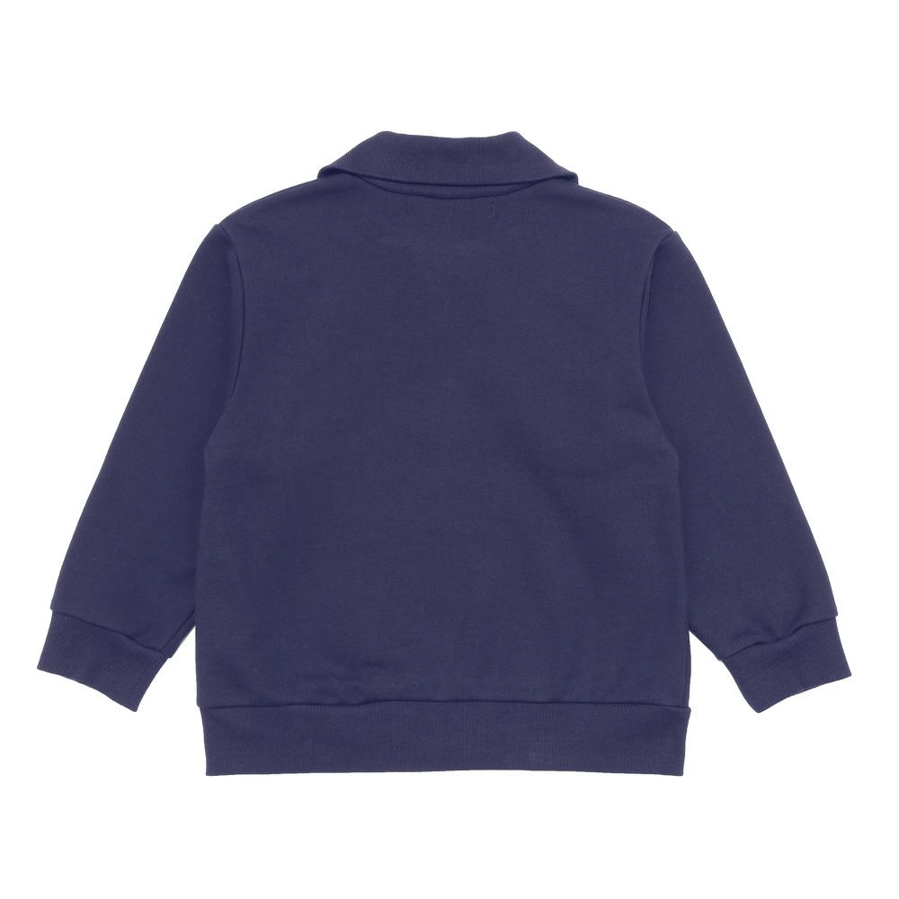 子供服 男の子 こども服 キッズ 裏毛 ロゴ 刺繍 アップリケ ファスナー ネイビー(06) 背面
