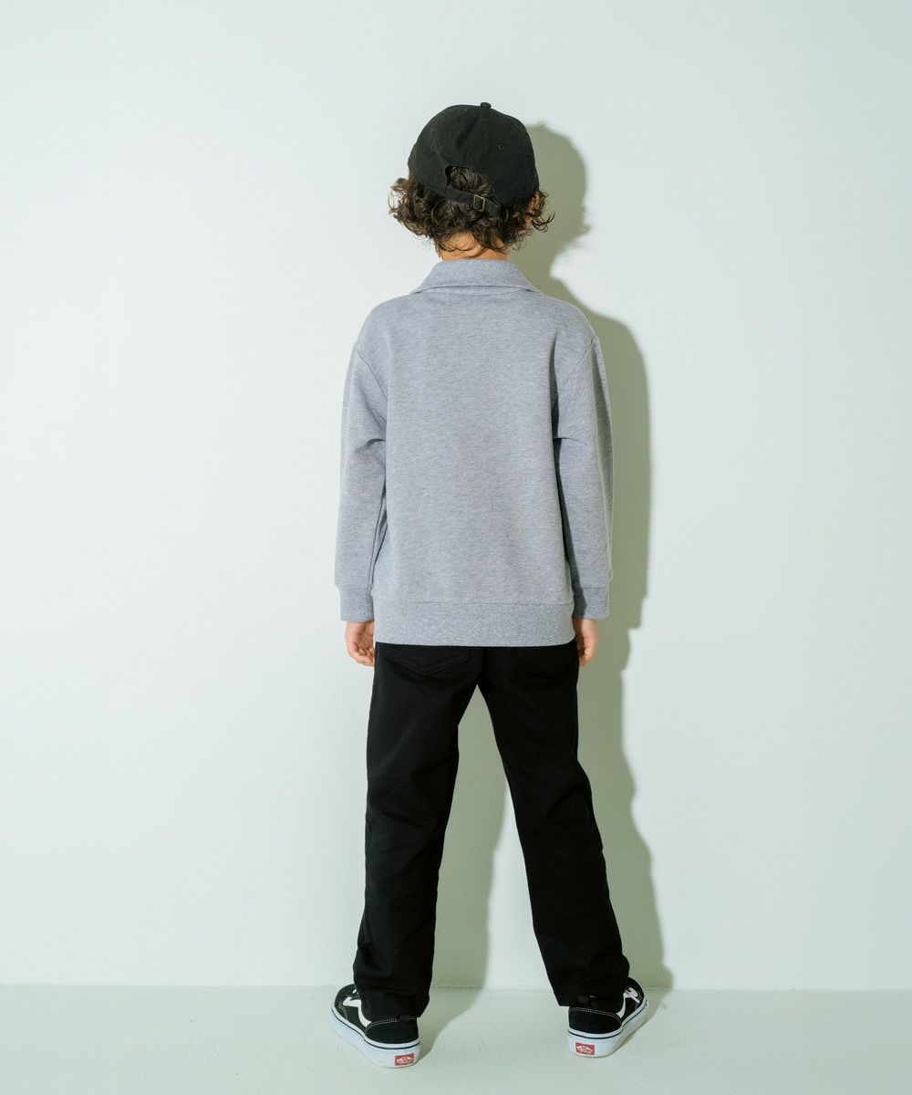 子供服 男の子 こども服 キッズ 裏毛 ロゴ 刺繍 アップリケ ファスナー 杢ｸﾞﾚｰ(92) モデル画像3
