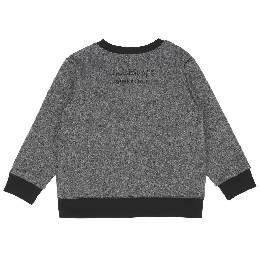 子供服 男の子 子ども 子ども服 キッズ 男の子 ロゴ あったかい 裏起毛 杢ｸﾞﾚｰ(92) 背面