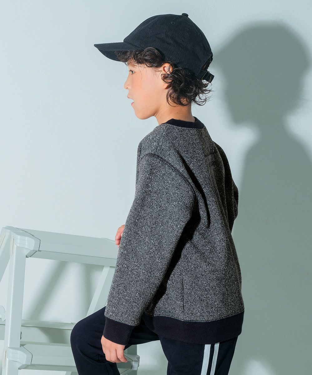 子供服 男の子 子ども 子ども服 キッズ 男の子 ロゴ あったかい 裏起毛 杢ｸﾞﾚｰ(92) モデル画像全身