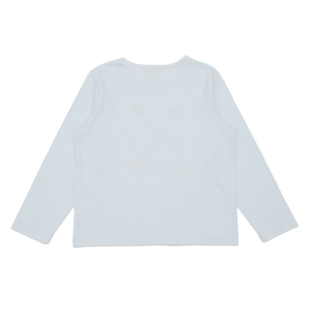 子供服 女の子 五線譜 刺繍 ＆ 小物 モチーフ 長袖Tシャツ ブルー(61) 背面