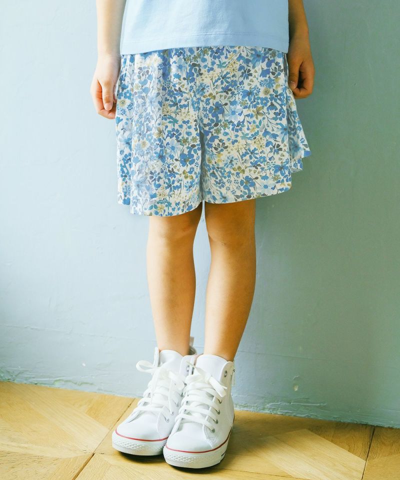 子供服 女の子 綿100％ フレア 花柄 キュロットパンツ