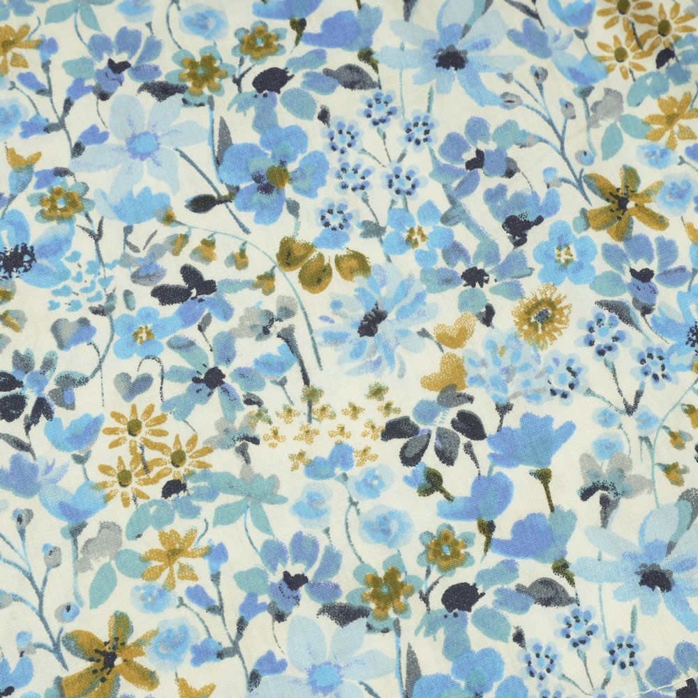 子供服 女の子 綿100％ フレア 花柄 キュロットパンツ ブルー(61) デザインポイント1