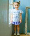 子供服 女の子 二段フリル ストライプ柄 かぼちゃパンツ ブルー(61) モデル画像3