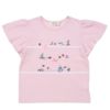 ベビー服 女の子 イルカ 魚 貝殻 マリン Tシャツ ピンク(02) 正面