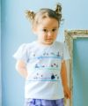 ベビー服 女の子 イルカ 魚 貝殻 マリン Tシャツ オフホワイト(11) モデル画像2