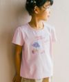 ベビー服 女の子 帽子アップリケ 音符 綿100％ Tシャツ ピンク(02) モデル画像1