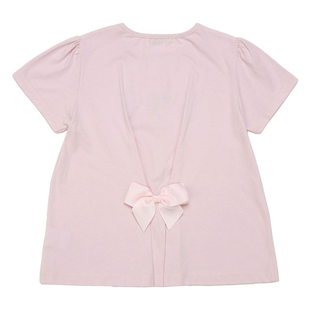 ベビー服 女の子 バックリボンつき ジャム瓶 Tシャツ ピンク(02) 背面
