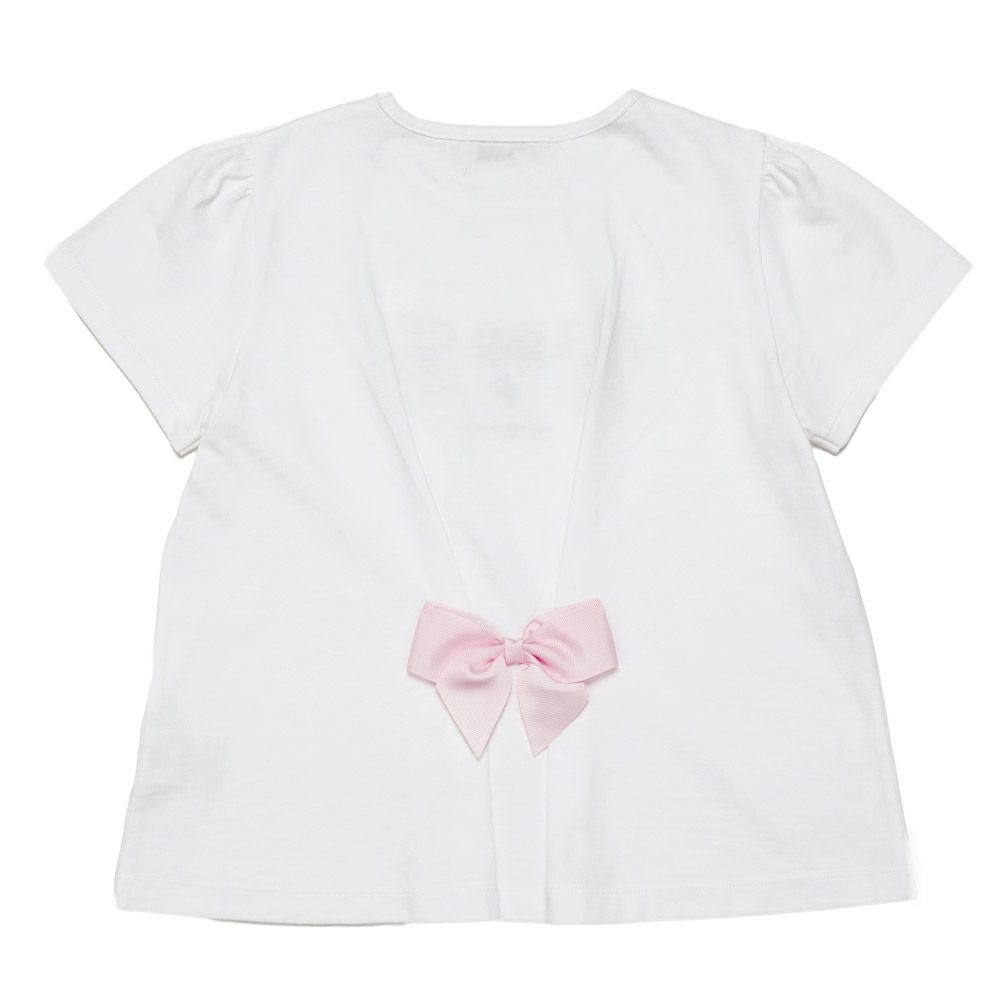 ベビー服 女の子 バックリボンつき ジャム瓶 Tシャツ オフホワイト(11) 背面