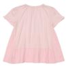ベビー服 女の子 Aライン ストライプ 切り替え お花 Tシャツ ピンク(02) 背面