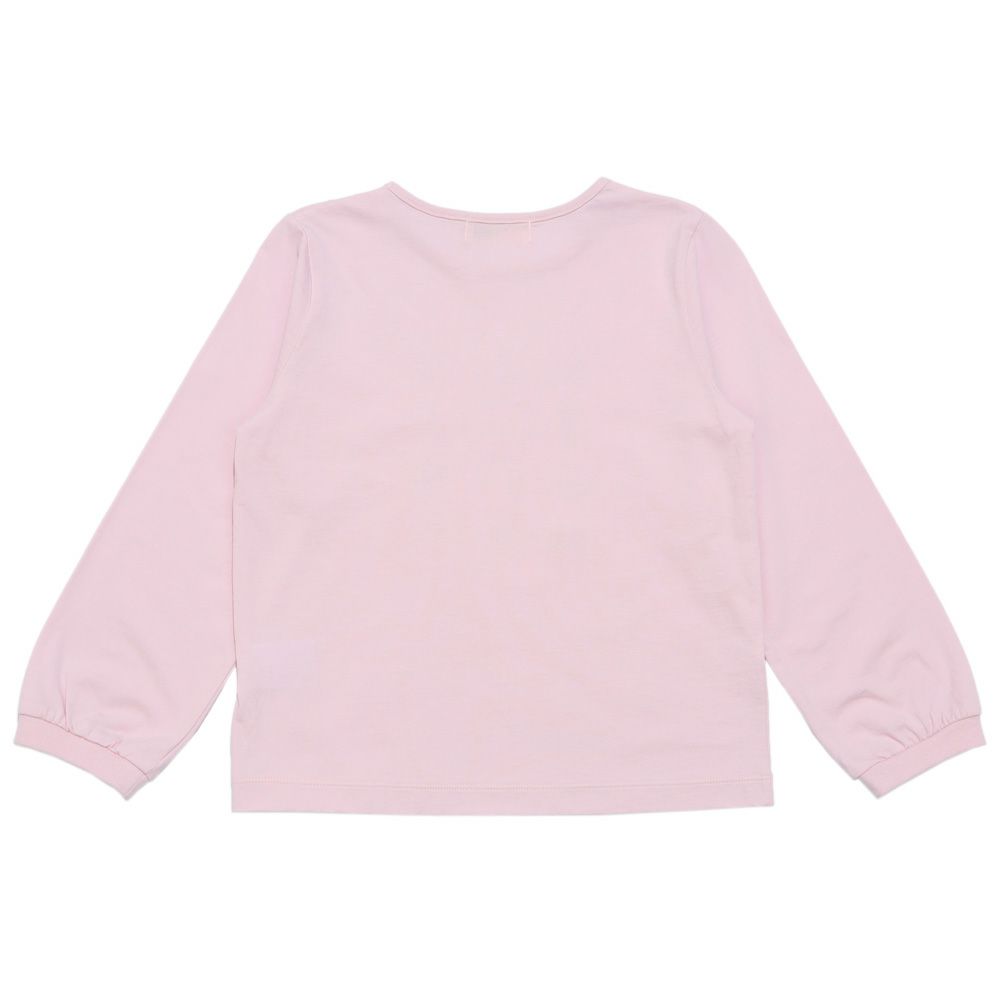 子供服 女の子 バッグ＆シューズ柄プリント 長袖Tシャツ ピンク(02) 背面