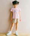 ベビー服 女の子 日本製 綿100％ 小花柄 ショートパンツ ベージュ(51) モデル画像1