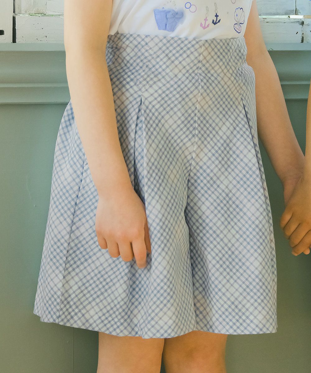 子供服 女の子 綿100% チェック柄キュロットパンツ