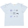 子供服 女の子 リボン 肩あき マリン 小物 モチーフ Tシャツ ブルー(61) 正面