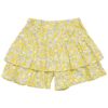 ベビー服 女の子 綿100% 小花柄 フリル キュロットパンツ イエロー(04) 正面