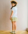 ベビー服 女の子 綿100% 小花柄 フリル キュロットパンツ イエロー(04) モデル画像2