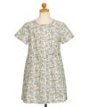 ベビー服 女の子 綿100％ 小花柄 ボタン開き ワンピース ブルー(61) トルソー背面