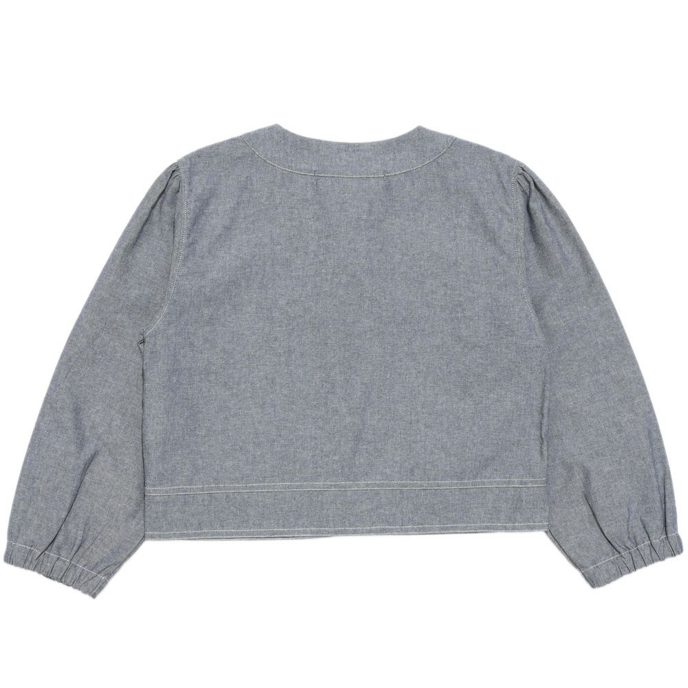 子供服 女の子 ダンガリー 音符刺繍 ジャケット ネイビー(06) 背面