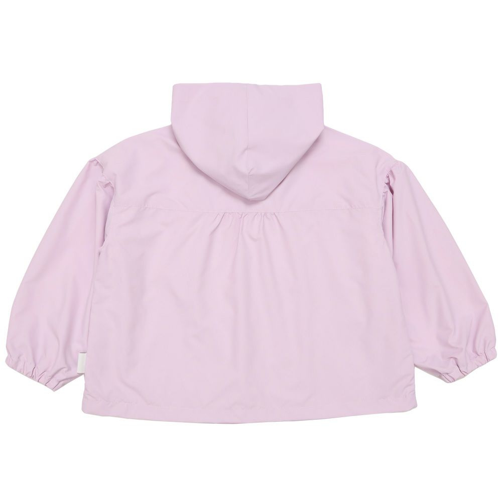 子供服 女の子 フード取り外し可能 ジップアップパーカー パープル(91) 背面