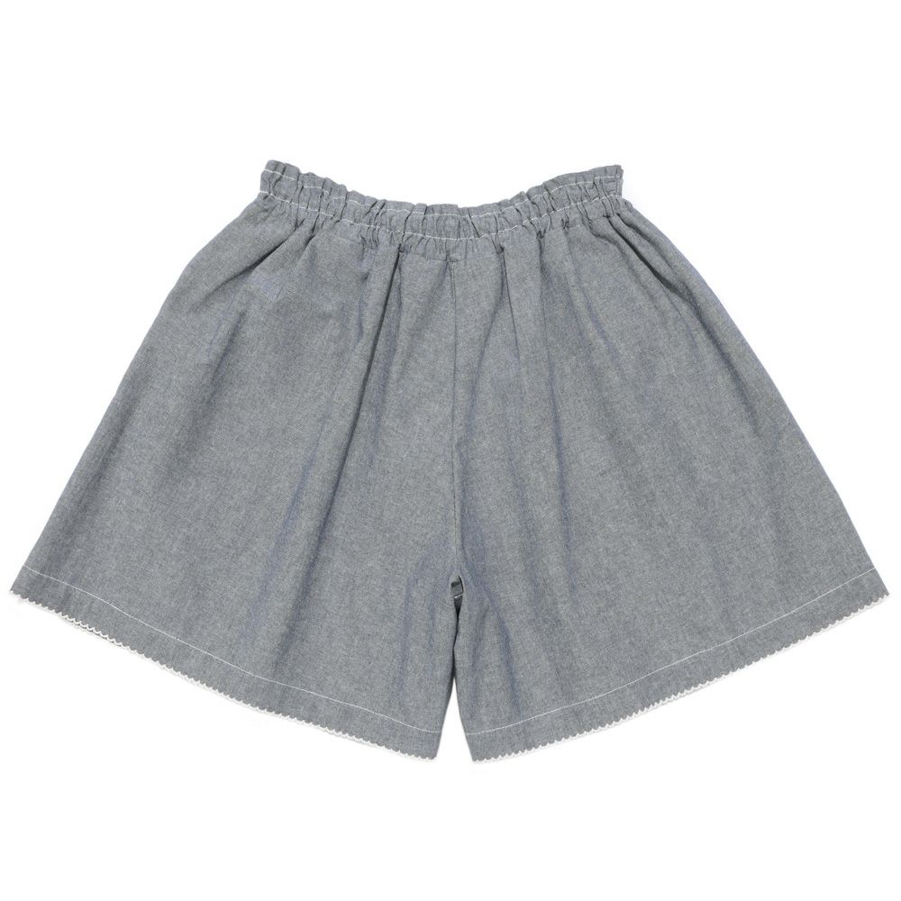 子供服 女の子 ダンガリー 音符刺繍 キュロット ネイビー(06) 背面