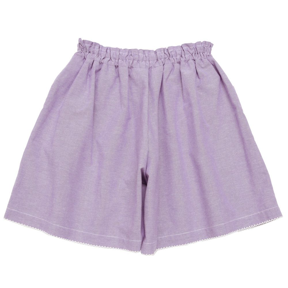 子供服 女の子 ダンガリー 音符刺繍 キュロット パープル(91) 背面