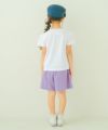 子供服 女の子 ダンガリー 音符刺繍 キュロット パープル(91) モデル画像3