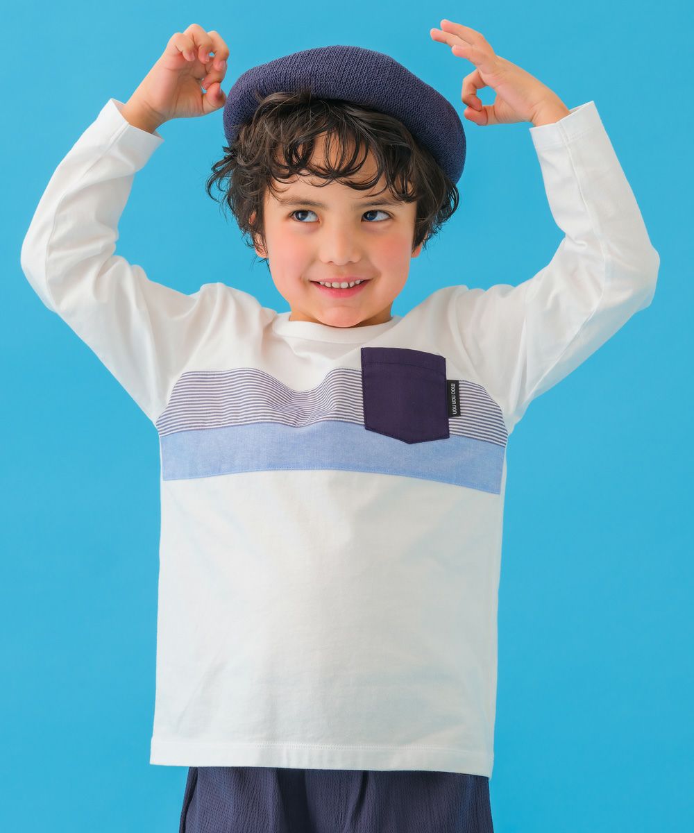 子供服 男の子 ポケット付き 異素材切替え 長袖 Tシャツ
