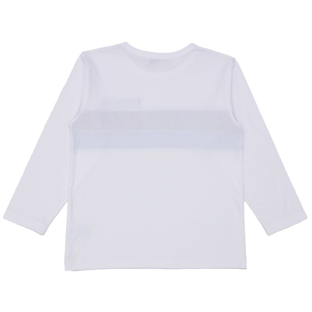 子供服 男の子 ポケット付き 異素材切替え 長袖 Tシャツ オフホワイト(11) 背面