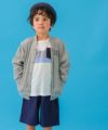 子供服 男の子 ポケット付き 異素材切替え 長袖 Tシャツ オフホワイト(11) モデル画像2