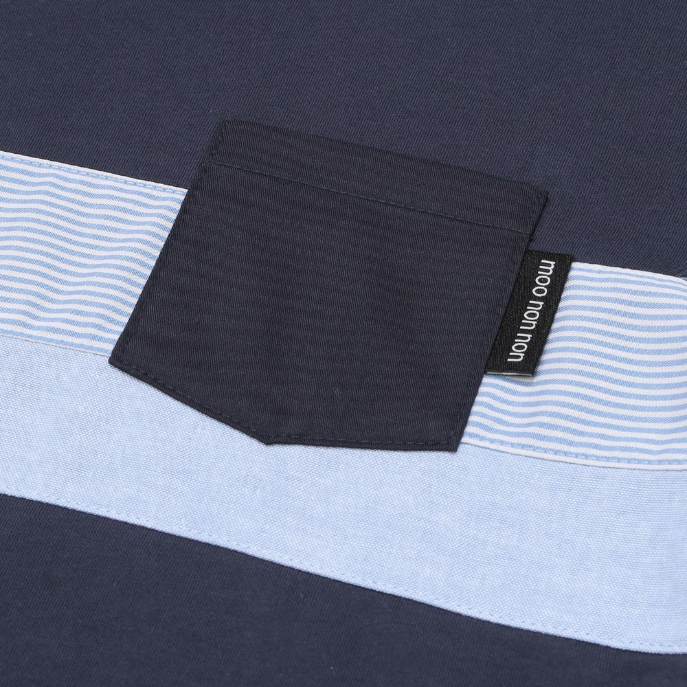 子供服 男の子 ポケット付き 異素材切替え 長袖 Tシャツ ネイビー(06) デザインポイント1