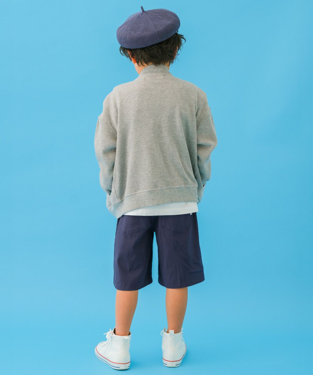 ベビー服 男の子 ワッフル生地カーディガン 杢ｸﾞﾚｰ(92) モデル画像4