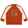 ベビー服 男の子 バイカラー 恐竜 乗り物 スカジャン風 ジャケット レッド(03) 背面