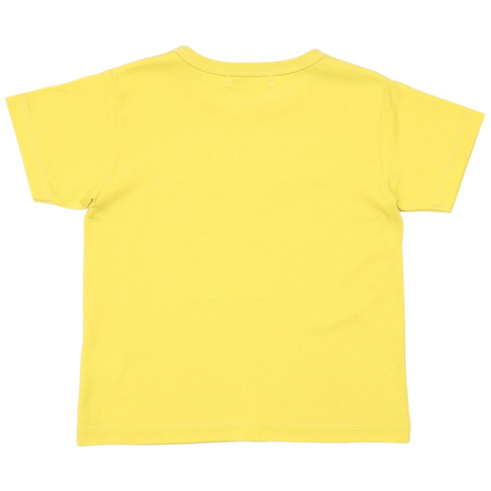 ベビー服 男の子 綿100％ 電車 ポケット 半袖 Tシャツ イエロー(04) 背面
