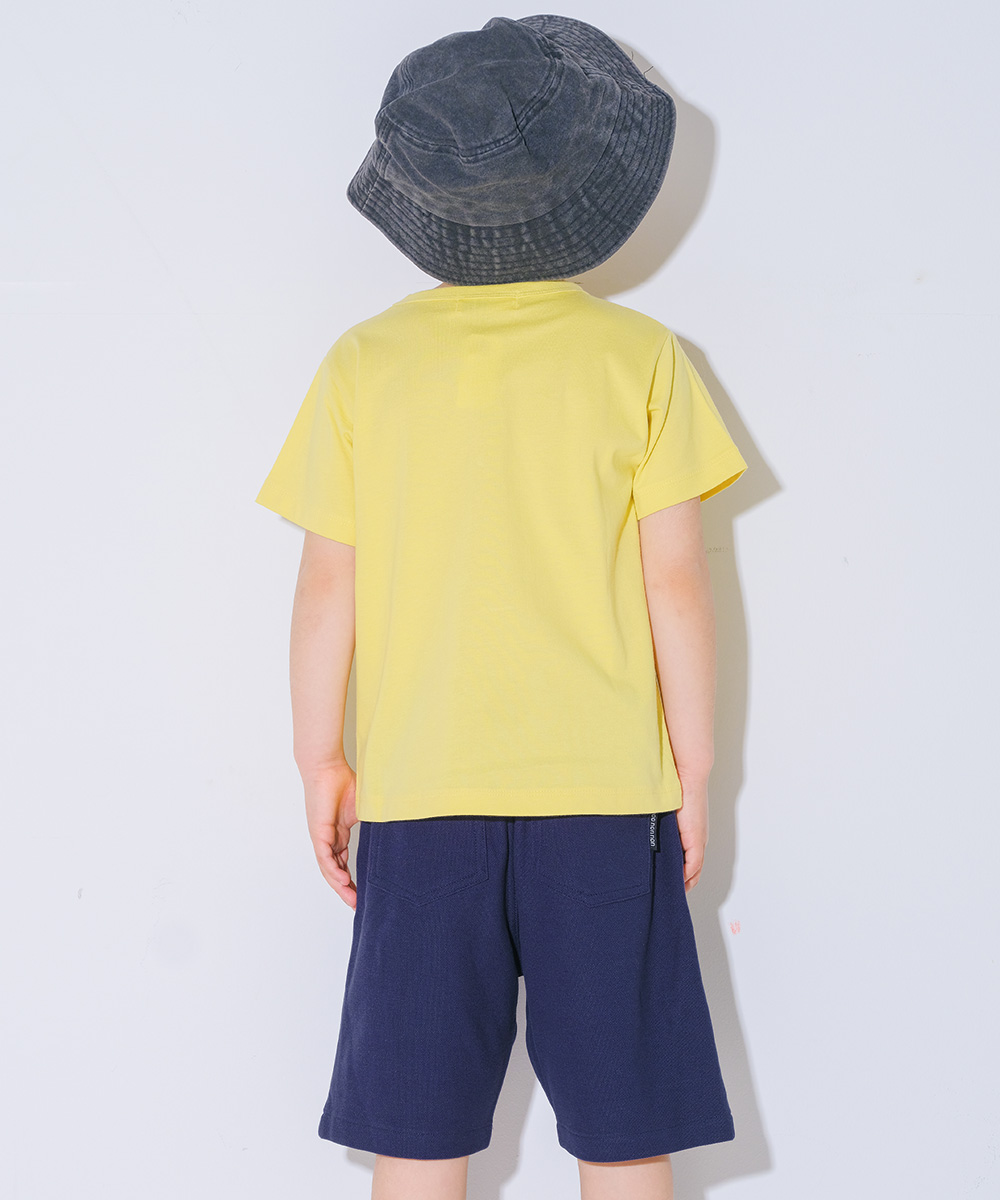 ベビー服 男の子 綿100％ 電車 ポケット 半袖 Tシャツ オフホワイト(11) デザインポイント2