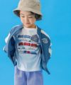 ベビー服 男の子 綿100％ 電車 ポケット 半袖 Tシャツ オフホワイト(11) モデル画像全身