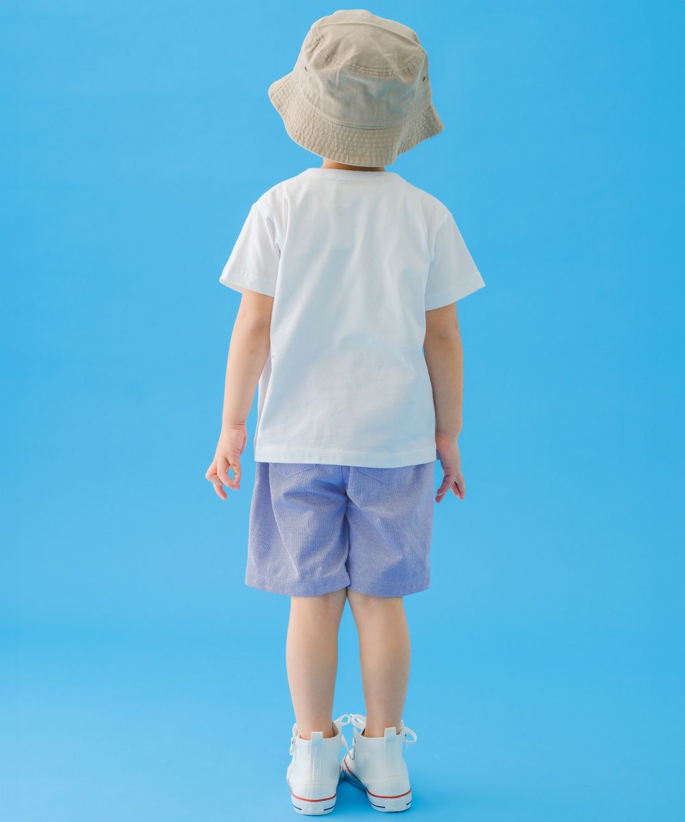 ベビー服 男の子 綿100％ 電車 ポケット 半袖 Tシャツ オフホワイト(11) モデル画像3