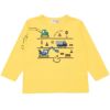 ベビー服 男の子 働く車 アップリケ 長袖Tシャツ イエロー(04) 正面