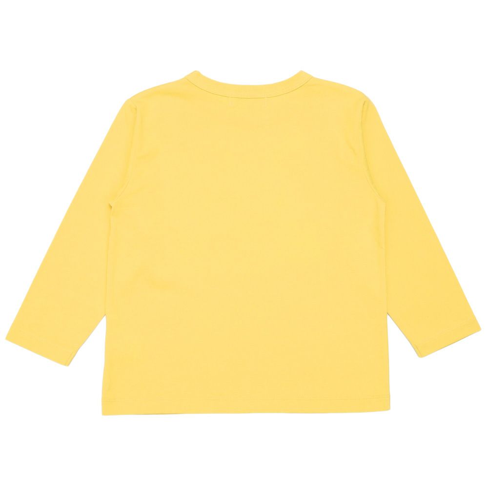 ベビー服 男の子 働く車 アップリケ 長袖Tシャツ イエロー(04) 背面