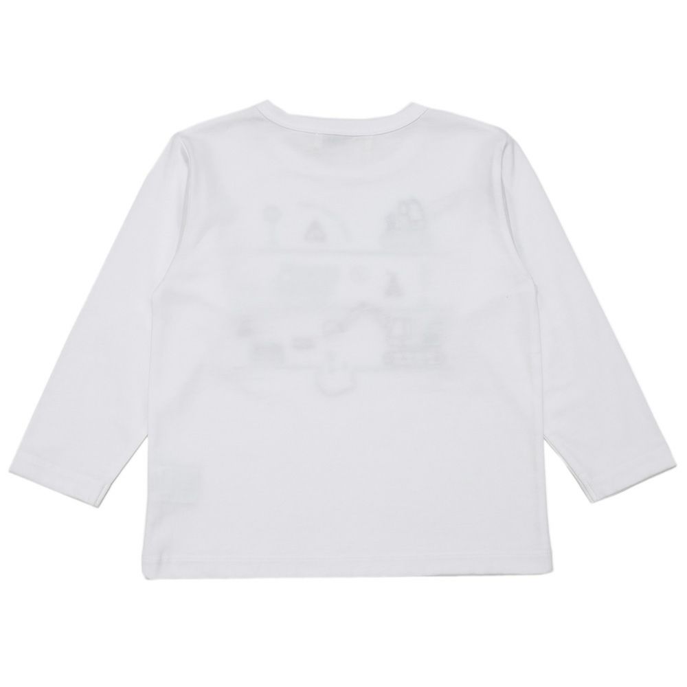 ベビー服 男の子 働く車 アップリケ 長袖Tシャツ オフホワイト(11) 背面