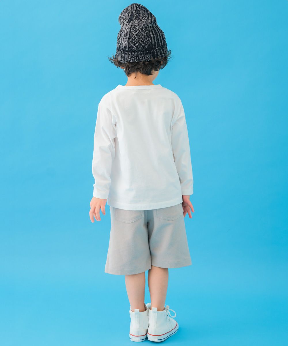 ベビー服 男の子 働く車 アップリケ 長袖Tシャツ オフホワイト(11) モデル画像1