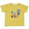 ベビー服 男の子 綿100％ ロボット 刺繍 半袖 Tシャツ イエロー(04) 正面