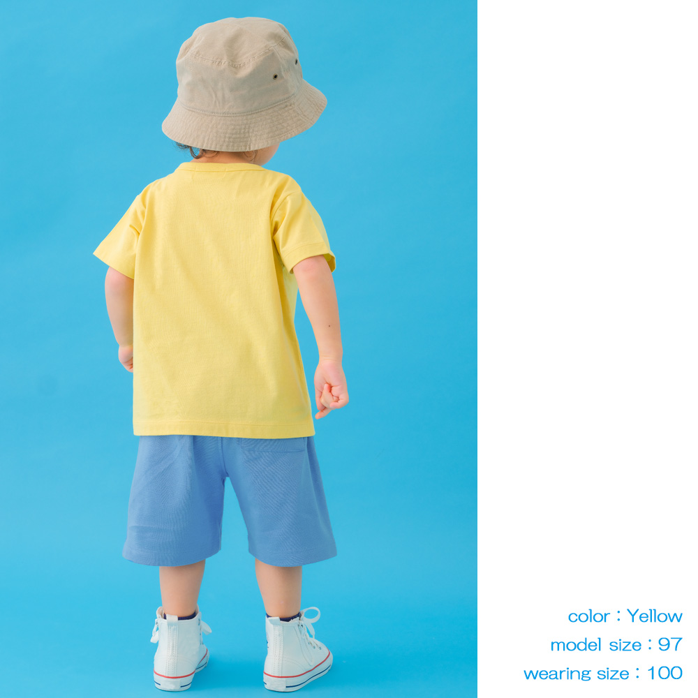 ベビー服 男の子 綿100％ ロボット 刺繍 半袖 Tシャツ イエロー(04) デザインポイント2