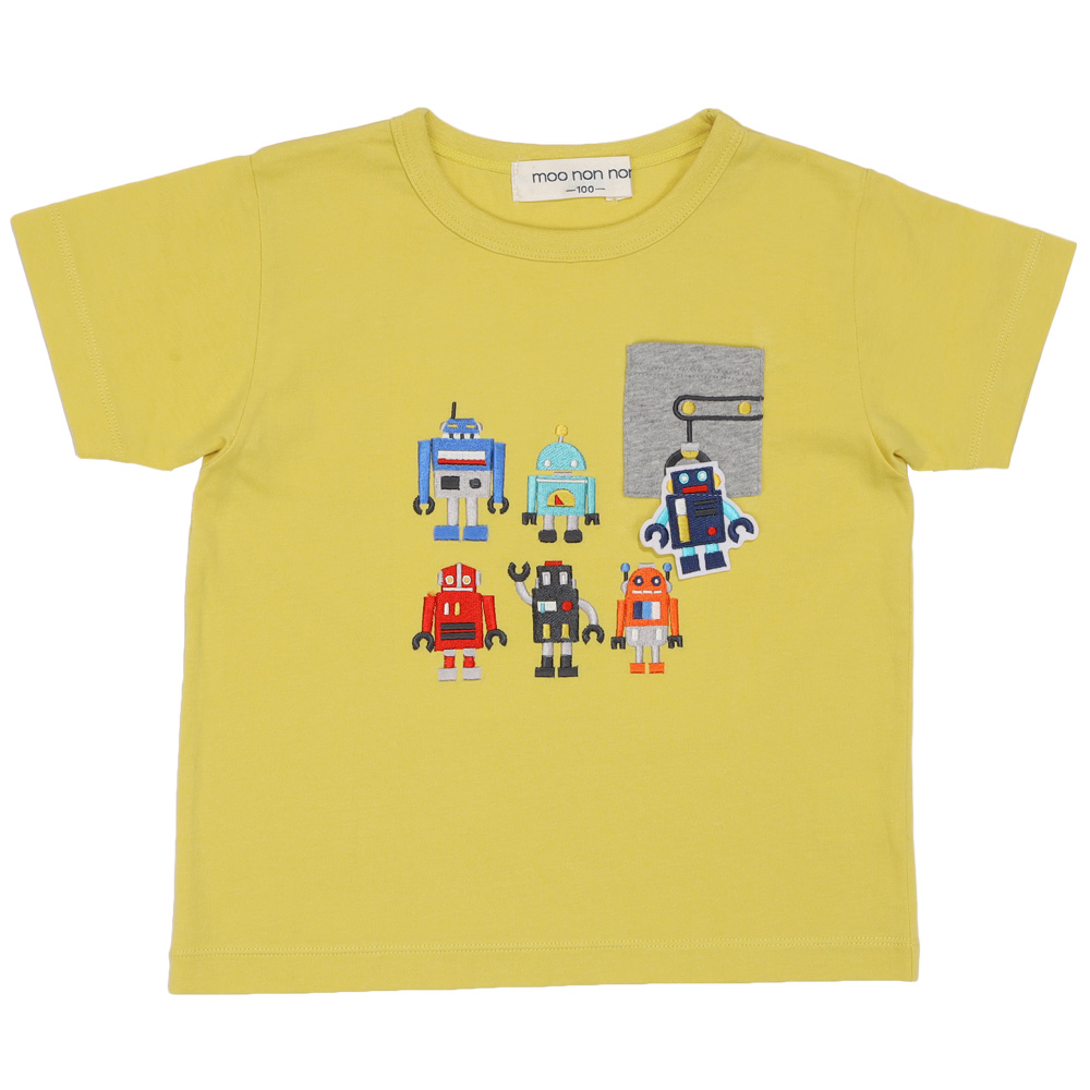ベビー服 男の子 綿100％ ロボット 刺繍 半袖 Tシャツ オフホワイト(11) デザインポイント1